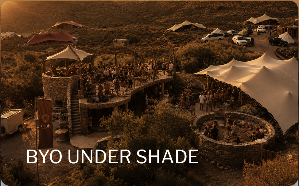 BYO camping under shade at ORAH